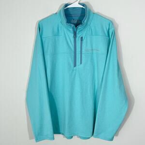Vineyard Vines On The Go Shep Shirt Quarter Zip Sweater Mens Sz Large Teal Blue